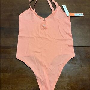 Colsie Coral Ribbed Swimsuit